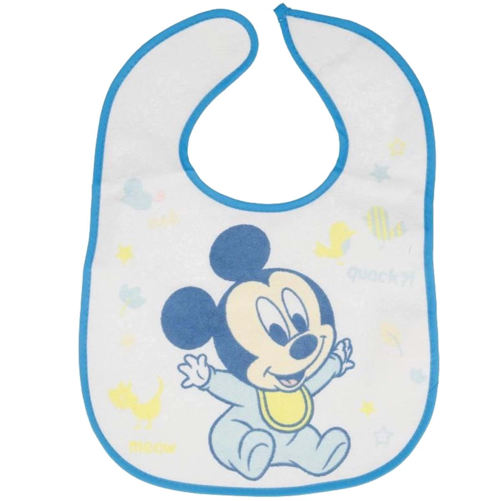 Confezione da 2 bavaglini per neonati con Chiusura a Strappo e motivo Mickey Blu Mickey Mouse