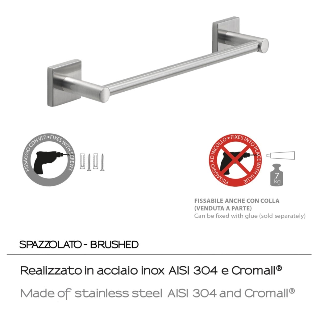 Portasalviette 30 cm in acciaio inox satinato spazzolato - fuji gedy