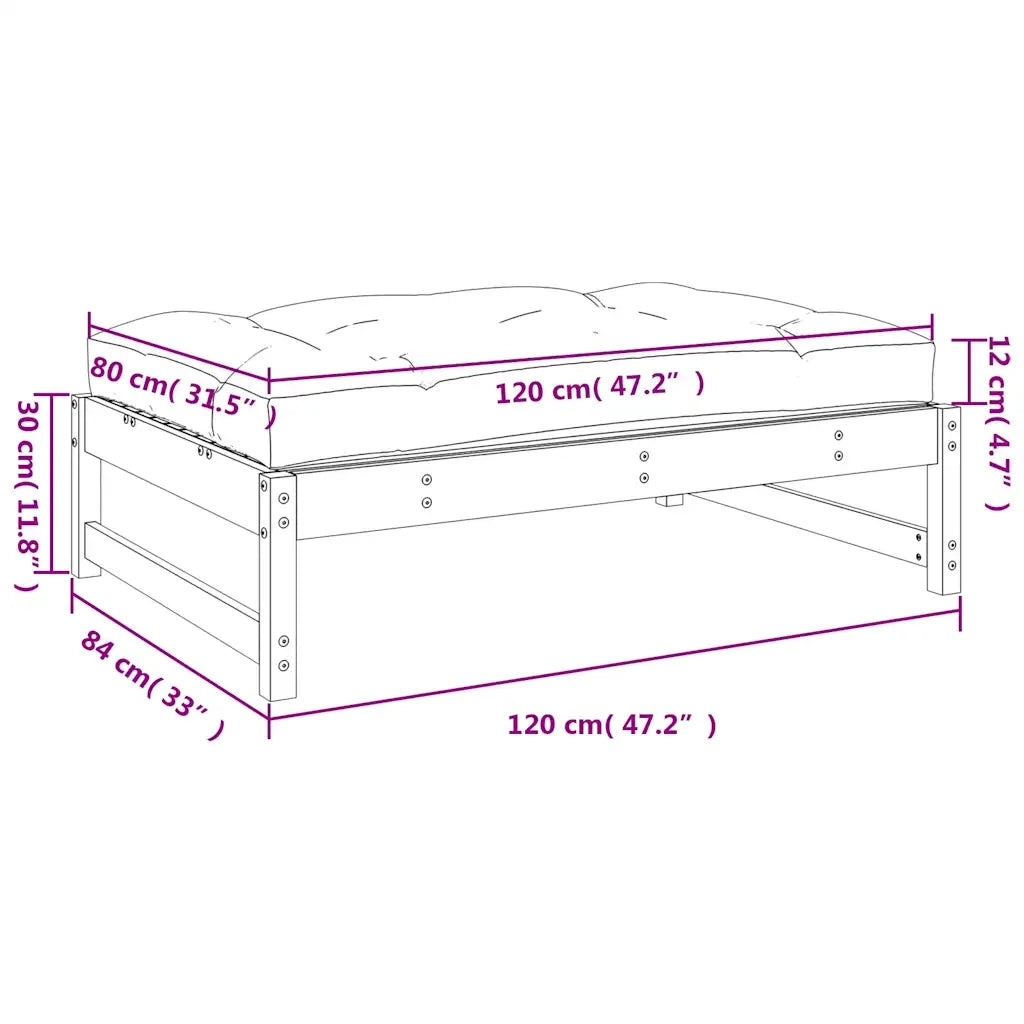 Sedia da giardino-Poggiapiedi da Giardino 120x80 cm in Legno Impregnato di Pino 204567