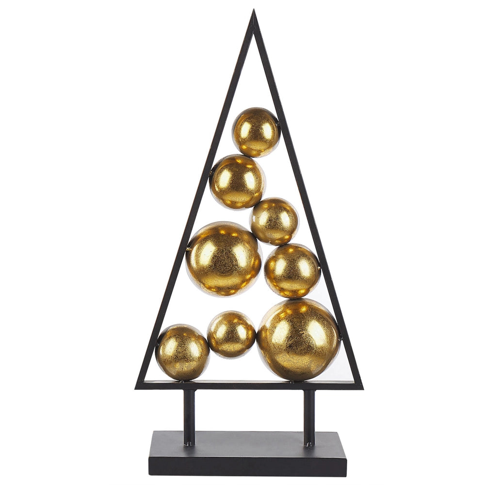 Statua decorativa Ornamenti natalizi in metallo Nero e dorato per albero di Natale