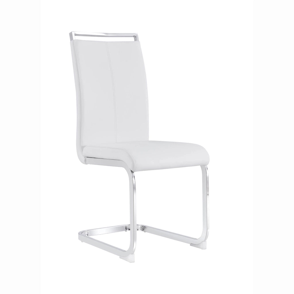 Sedia da Pranzo Ecopelle Bianca con Gambe in Metallo ¨C Xylo ¨C Set 4 Pezzi
