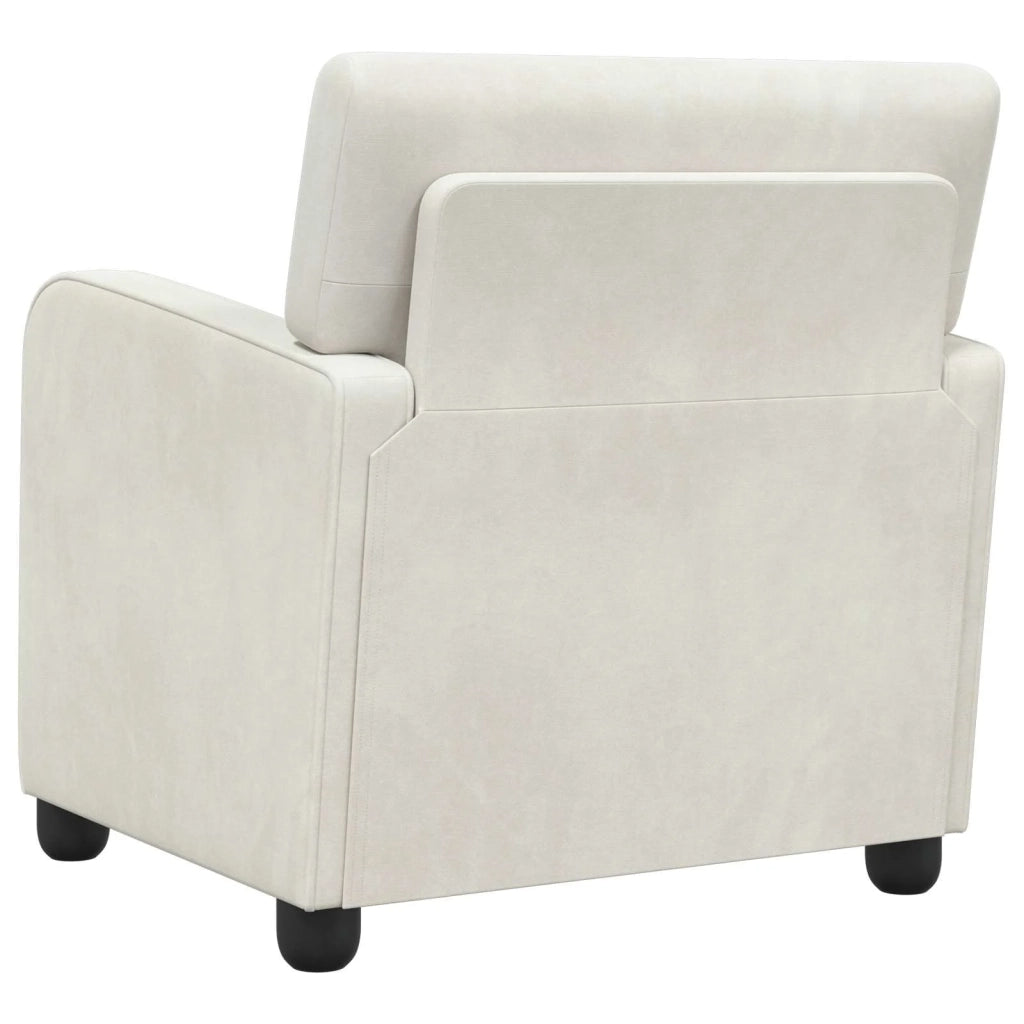 Poltrona-Poltroncina-Divano Sedia Crema Velluto 936256