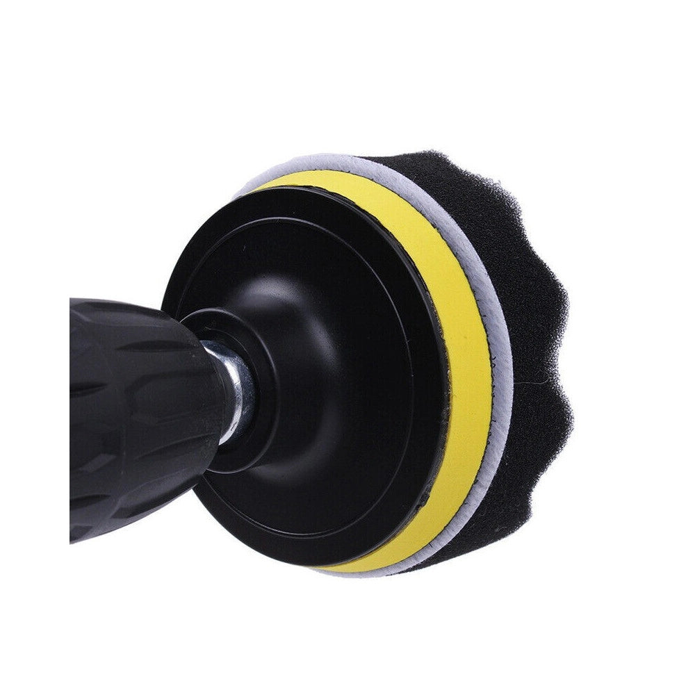 Trade Shop - 12 Pz Kit Di Spugne Lucidanti Con Adattatore Per Lucidatura Auto 3" Platorello -