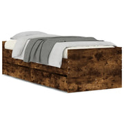 Letto singolo | Letto per adulti | Giroletto con Cassetti Rovere Fumo 75x190 cm Small Single