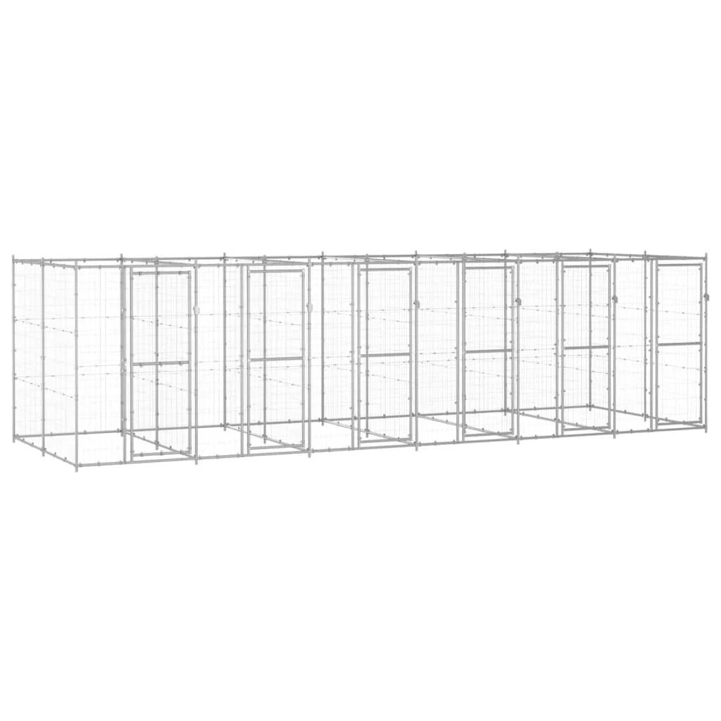 Recinto per animali da esterno per cani in acciaio zincato 14,52 m² 02_0000407