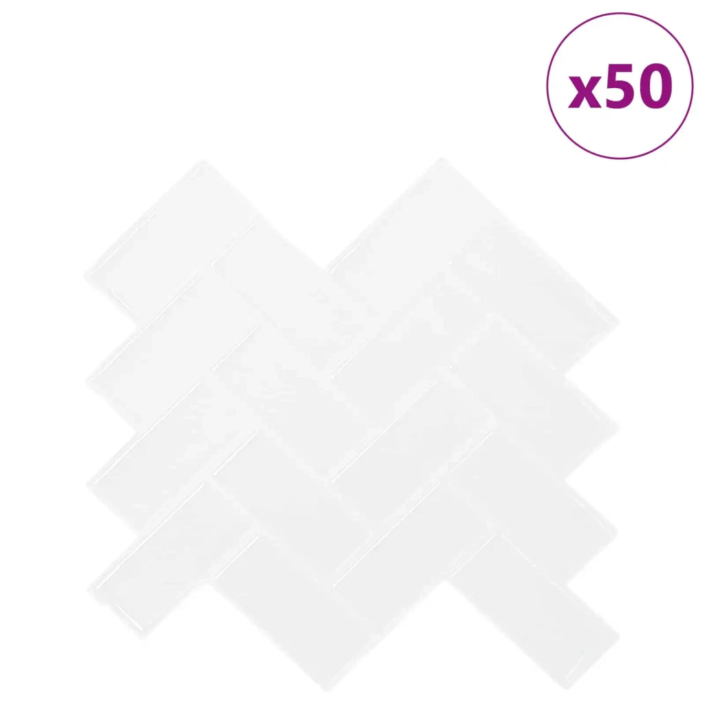 Piastrella a Spina di Pesce 50 pcs Bianco 30 x 30 cm 42046185