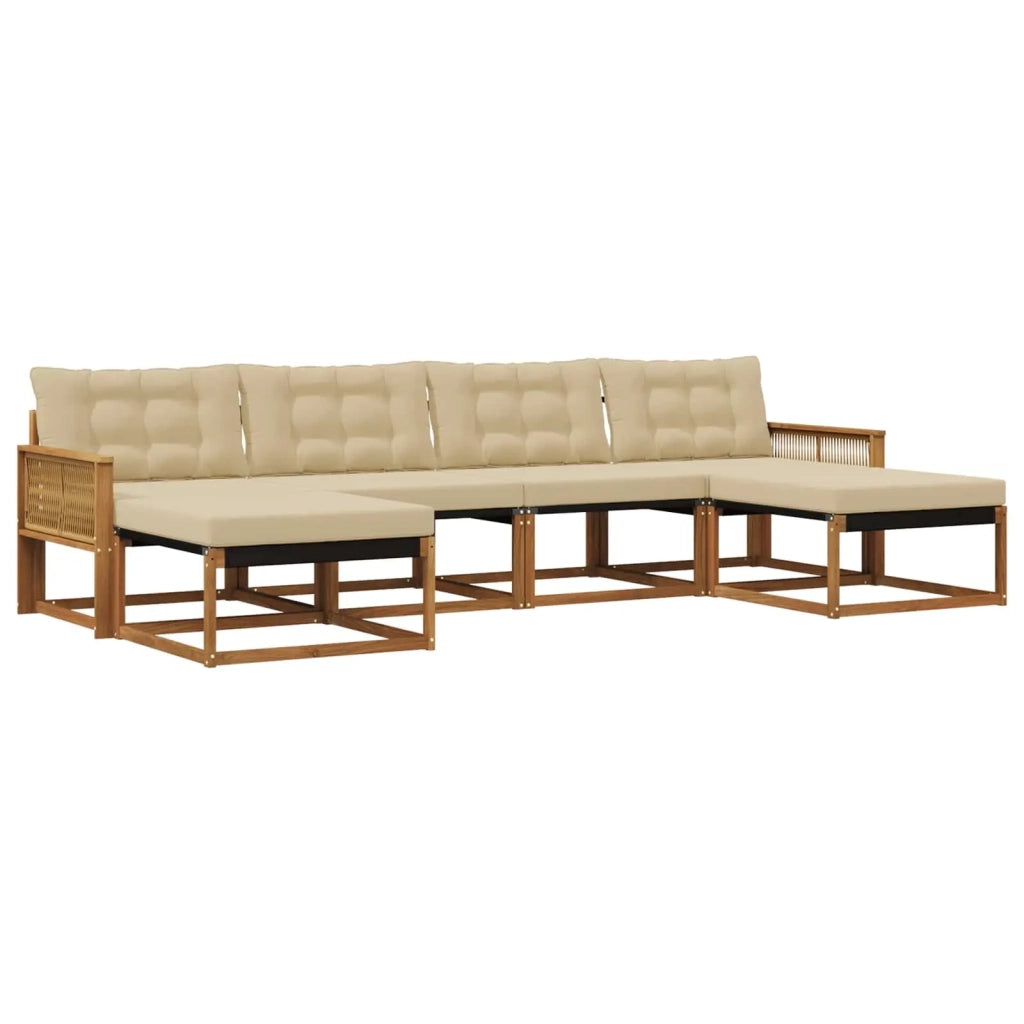 Set di divani da esterno 6 pz Naturale e Beige 3381605