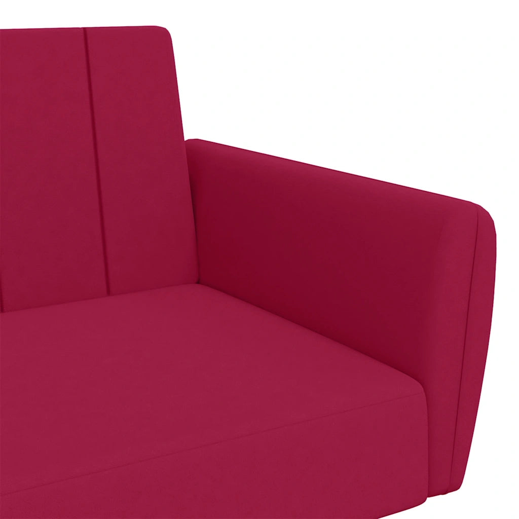 Divano letto | Sof¨¤ letto | Letto singolo a 2 Posti Rosso Vino in Velluto