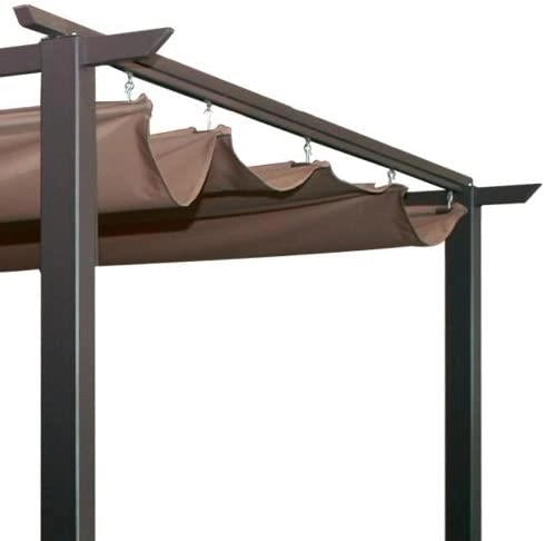 GAZEBO VERANDA PER IL GIARDINO IN ACCIAIO SCORREVOLE CON COPERTURA MARRONE