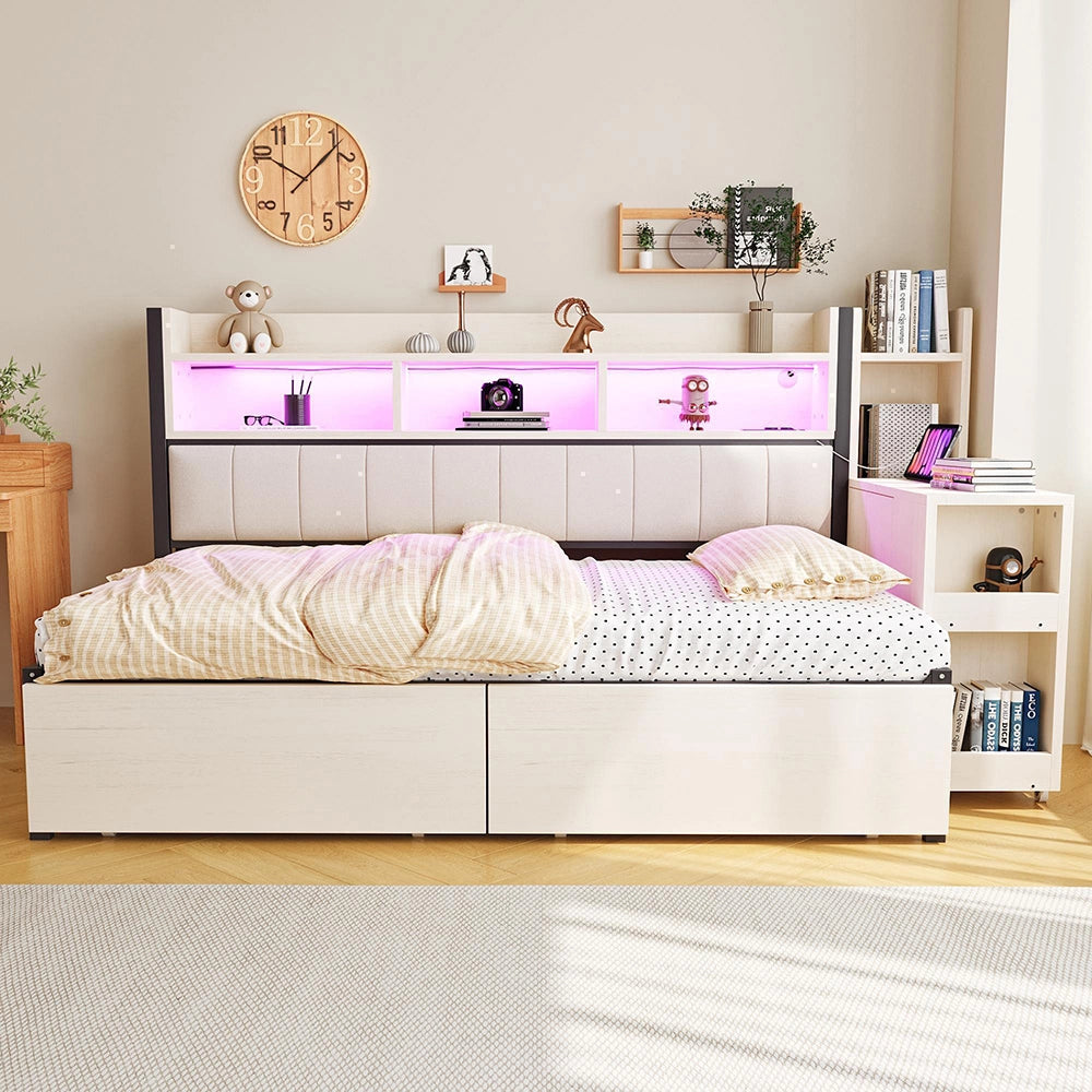 Divano letto ferro 90x200cm?- Xylo - LED scrivania bianco