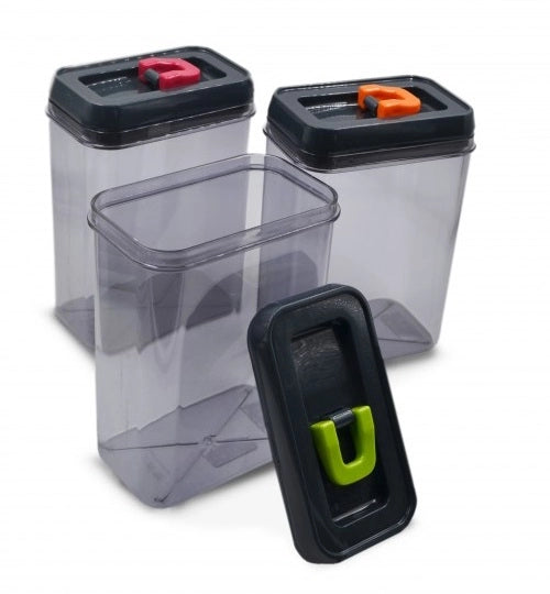 1 Pezzo Barattolo in Plastica da Cucina Multiuso Ermetico 1800 cc 3 Colori