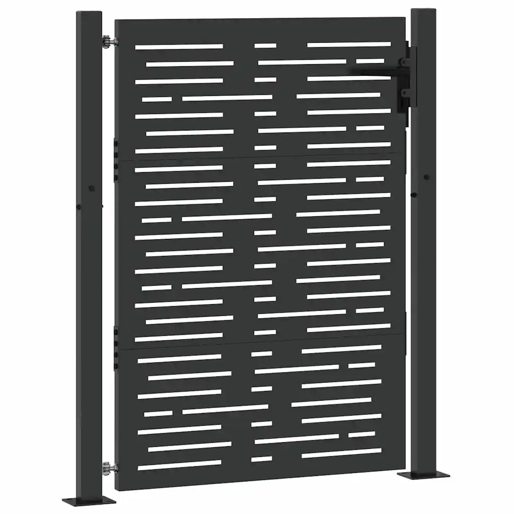Cancello da giardino con blocco Nero 110 x 130 cm CFW2930690