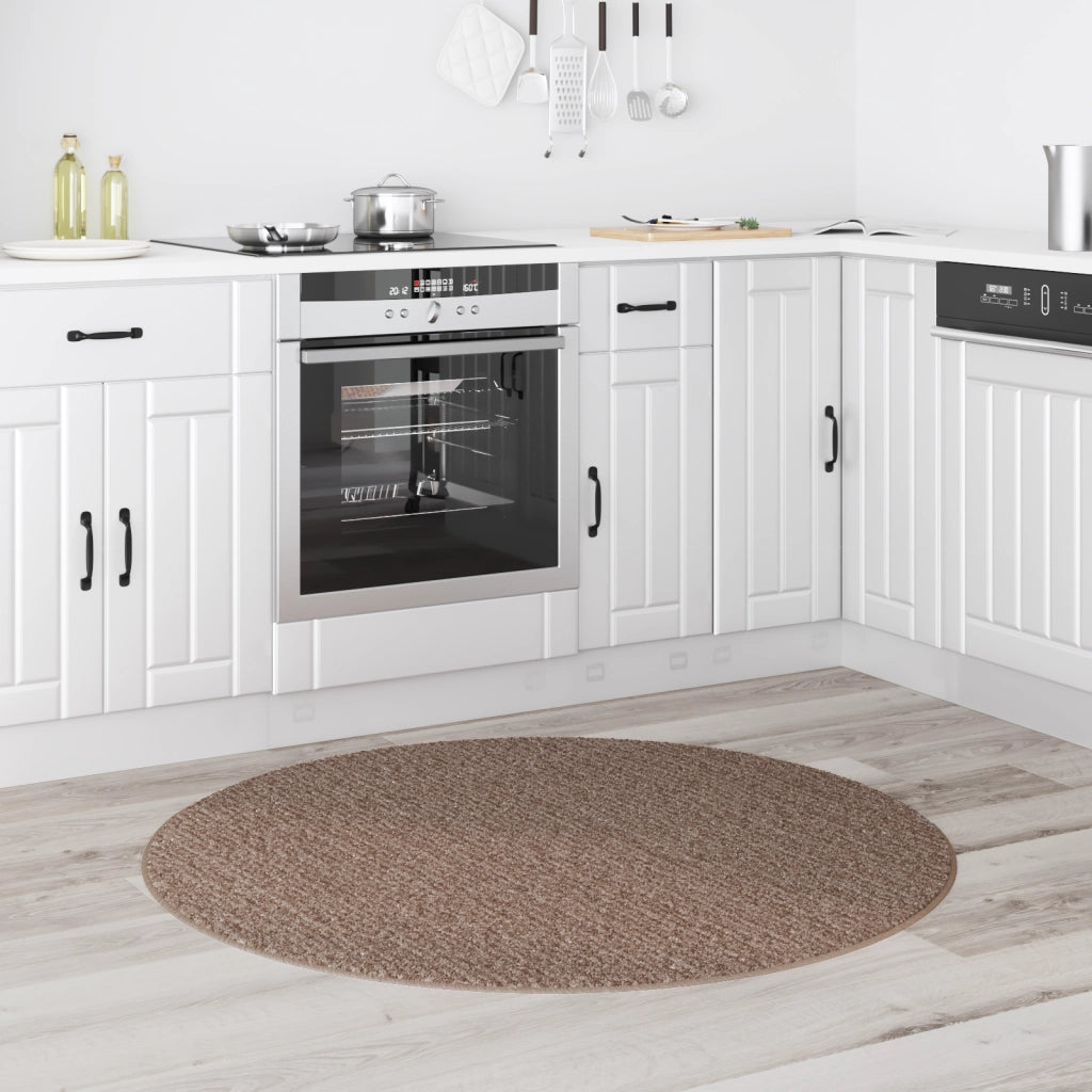 Tappeto Shaggy con retro in lattice Marrone Ã¸120 cm