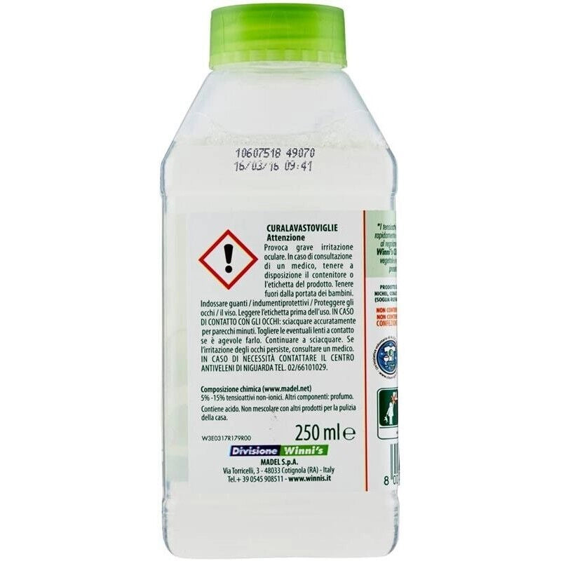 WINNI'S NATUREL CURA LAVASTOVIGLIE ELIMINA GRASSO E CALCARE 250 ML