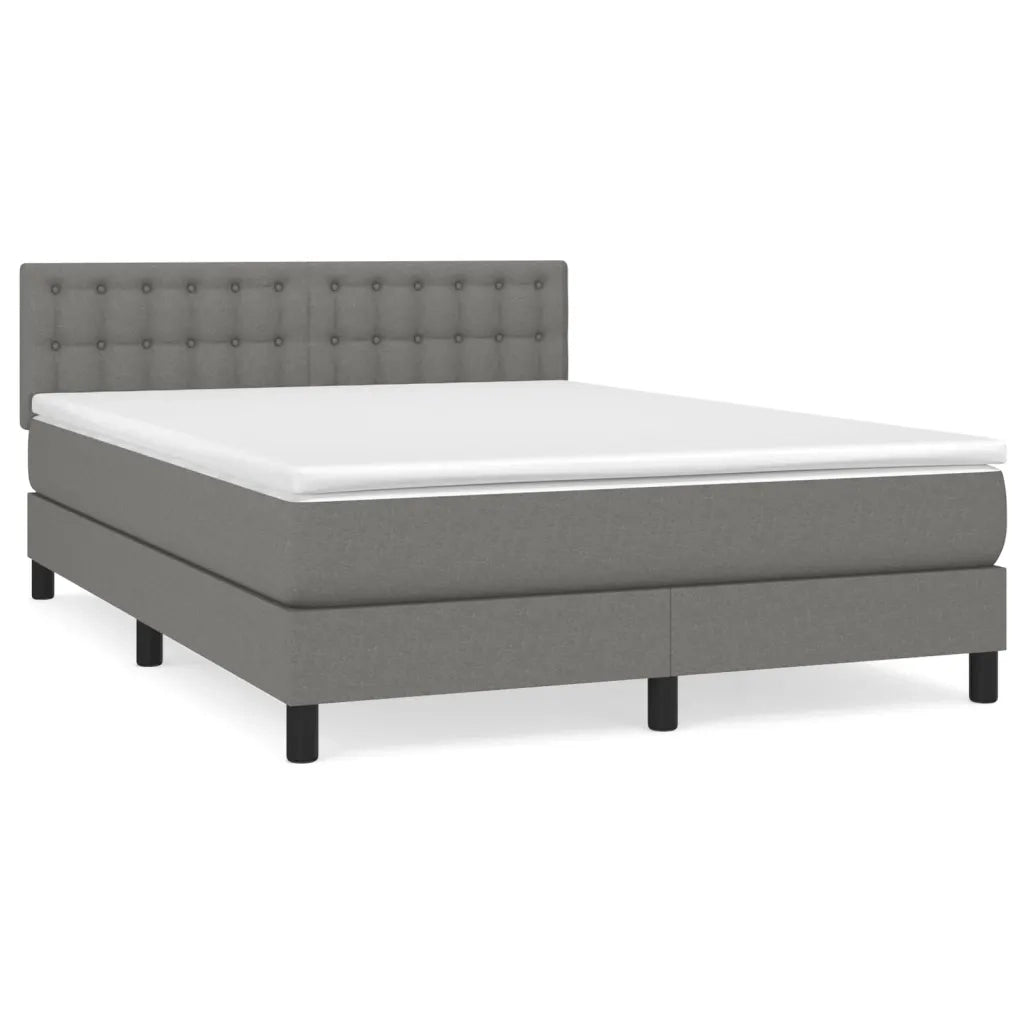 Giroletto a Molle con Materasso Grigio Scuro 140x200cm Tessuto 3140378