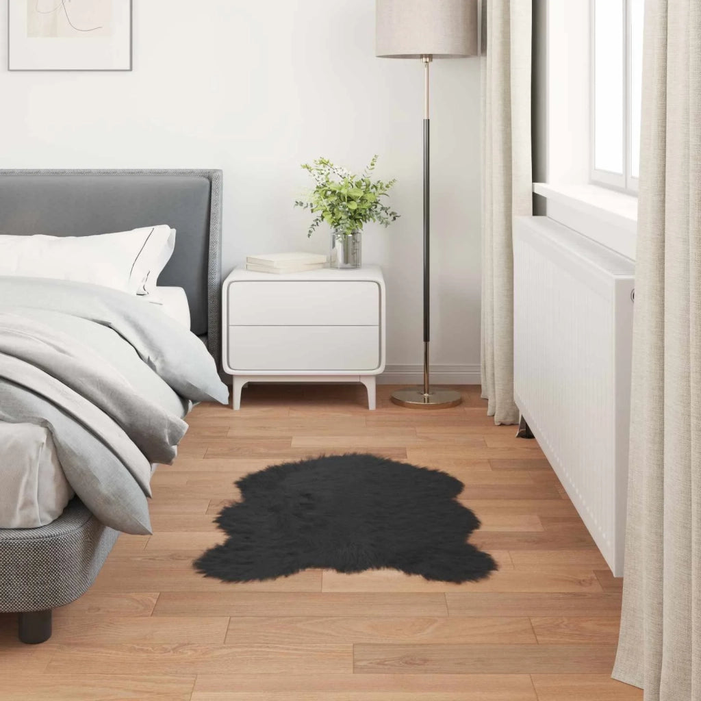 Tappeto in finta TAFALLA Nero 50 x 80 cm Poliestere 42021584