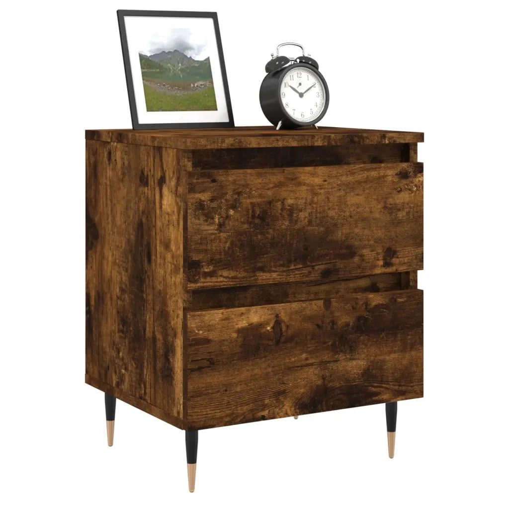 Comodino-Tavolino da notte Rovere Fumo 40x35x50 cm in Legno Multistrato 475894