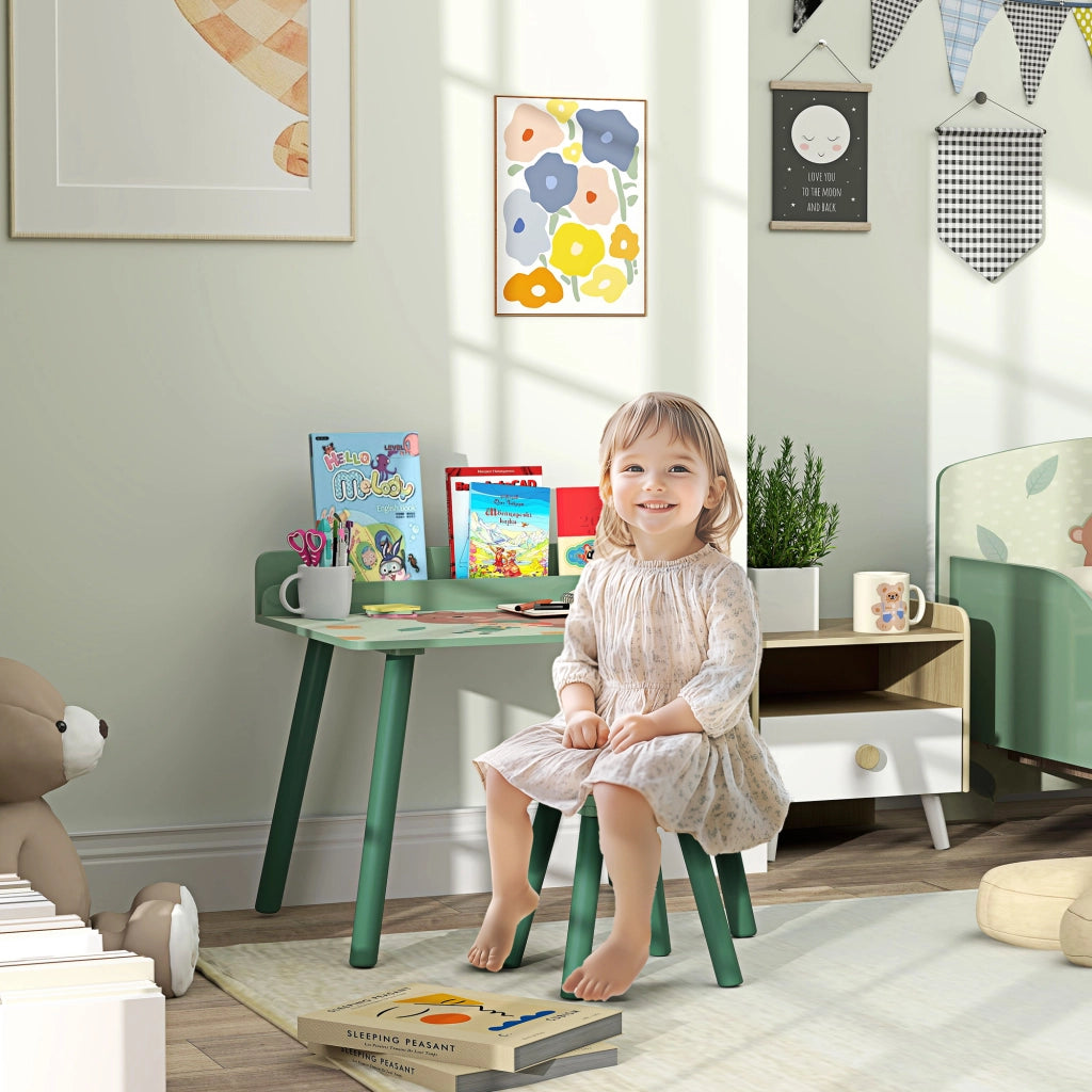 Scrivania Bambini con Sedia e Scaffale ¨C ZephMum ¨C Verde 90x50x75