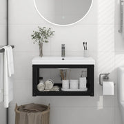 Struttura per Lavabo a Parete Nera 59x38x31 cm in Ferro 338494