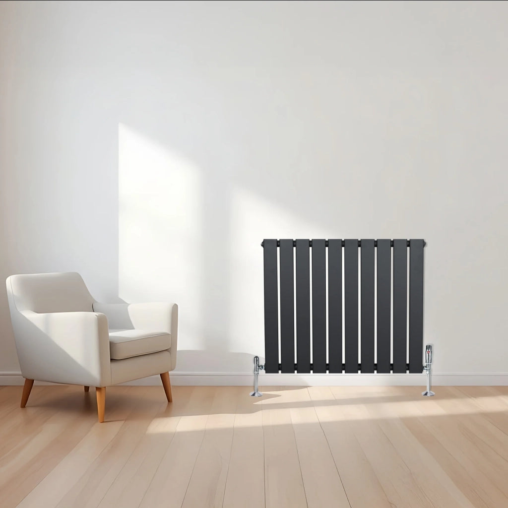 Radiatore Orizzontale Design Piatto Colonna Singola Antracite 600x700 mm