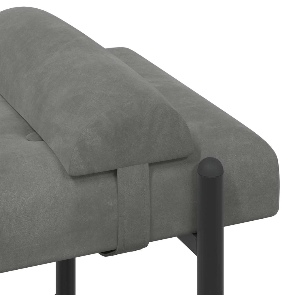 Panchina con bottoni e cuscini Grigio Scuro 110 x 40 x 46 cm 42038386
