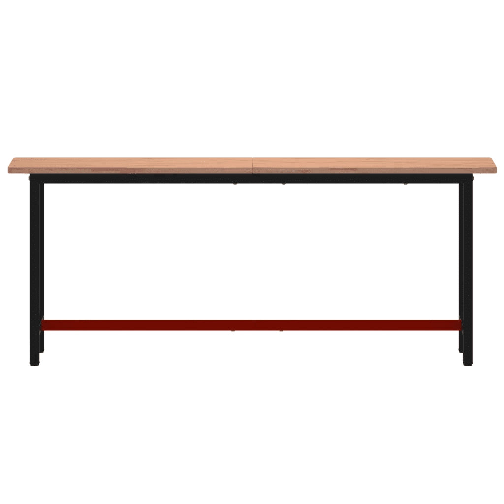 Banco da Lavoro 200x55x81,5 cm Legno Massello Faggio e Metallo
