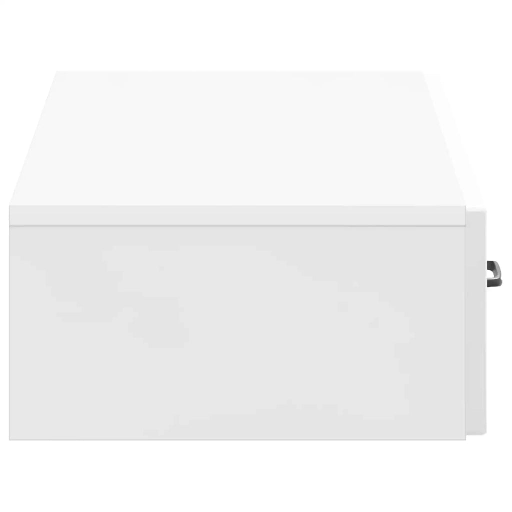 Tavolino da Parete Laterale Bianco Lucido 87,5 x 34,5 x 17 cm 899349