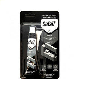 Silicone acetico trasparente SELSIL 'PLUS' 50 ml antimuffa bagno cucina idraulica porte finestre
