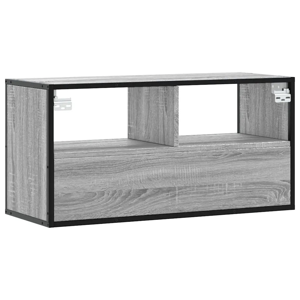 Mobile TV-Credenza TV-Console TV Grigio Sonoma 80x31x39,5 cm Legno Multistrato Metallo 274492