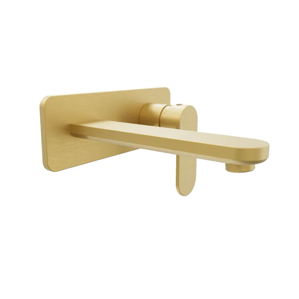 Miscelatore lavabo ad incasso placca squadrata oro spazzolato | Meryl