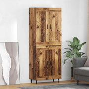 Credenza 2 pz-Set di 2 Buffet-Armadio da cucina Legno vecchio Legno Stratificato e Vetro 289973