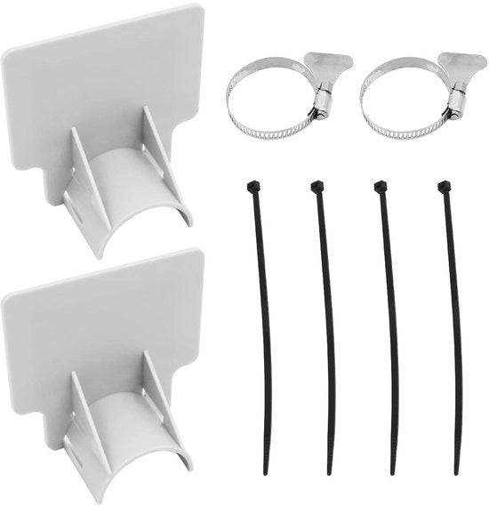 Supporto per tubi da bagno 2 pezzi - Adatto per tubi da 30-38 mm - Materiale ABS - Previene lo sgonfiamento - Per bagni Intex - Grigio - Supporto per tubi