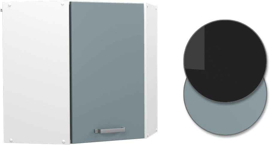 Mobile angolare da cucina R-Line, Grigio-blu, 57 cm, per la libera combinazione all'interno di sistemi cucina modulari