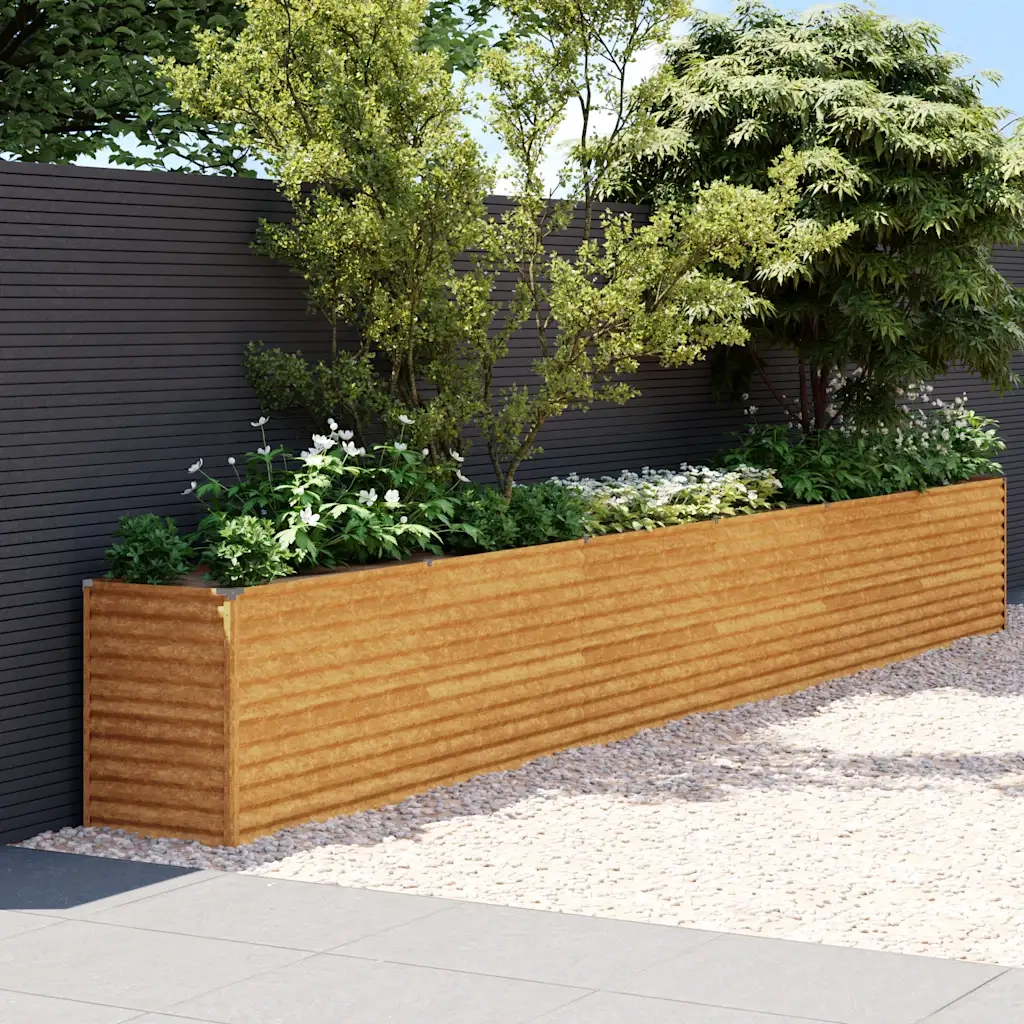 Letto Rialzato da Giardino 578x50x69 cm Acciaio Corten 151989