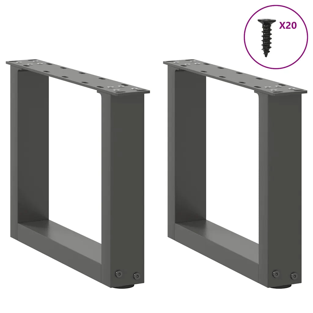 Gambe per Tavolino da Caffè a Forma di U 2 pz Antracite 40x(30-31) cm Acciaio 4013134