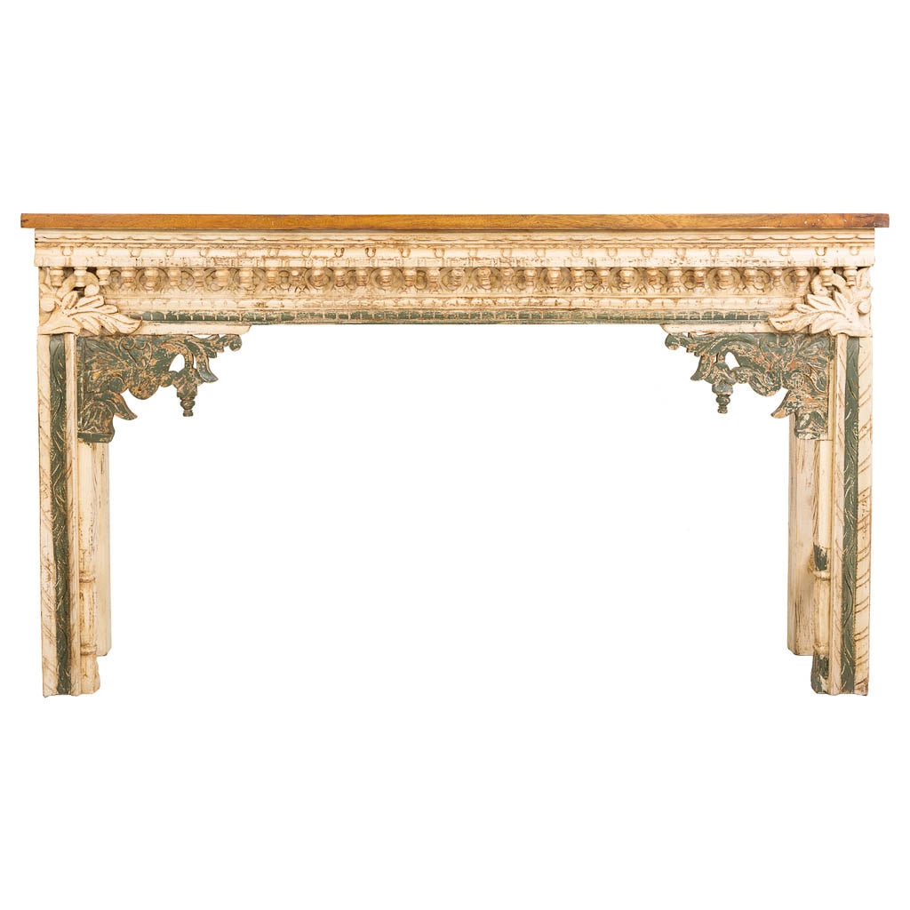 Tavolino da Mobile da ingresso in legno marrone artigianale 160x40x90h cm