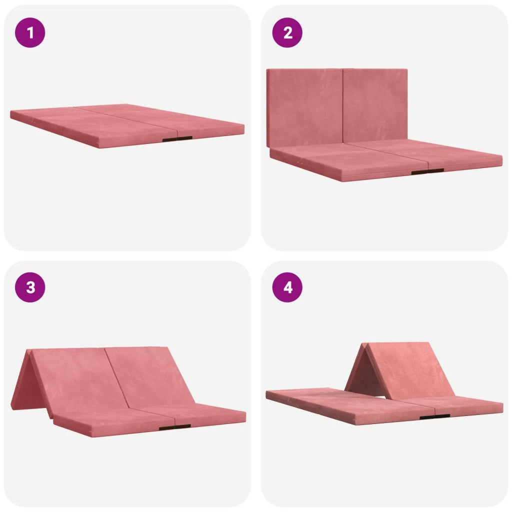 Divano Letto Pieghevole 140 x 67 x 45 cm Rosa