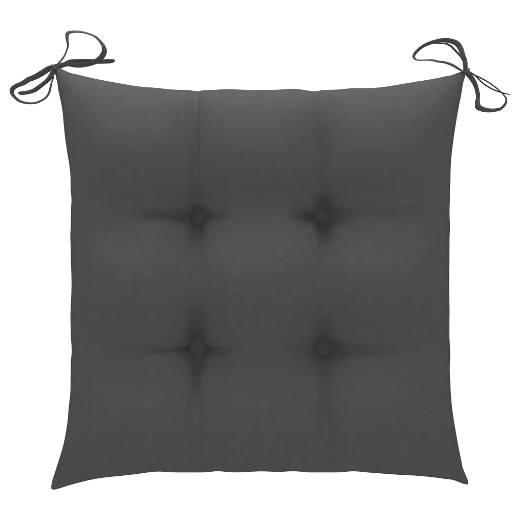 Sedie da Giardino con Cuscini 4 pz in Massello di Acacia Grigio 3061252
