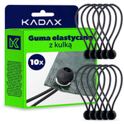 Set di 10 elastici con sfere KADAX per il fissaggio di teloni. Elastici per teloni da 15 cm, resistenti.