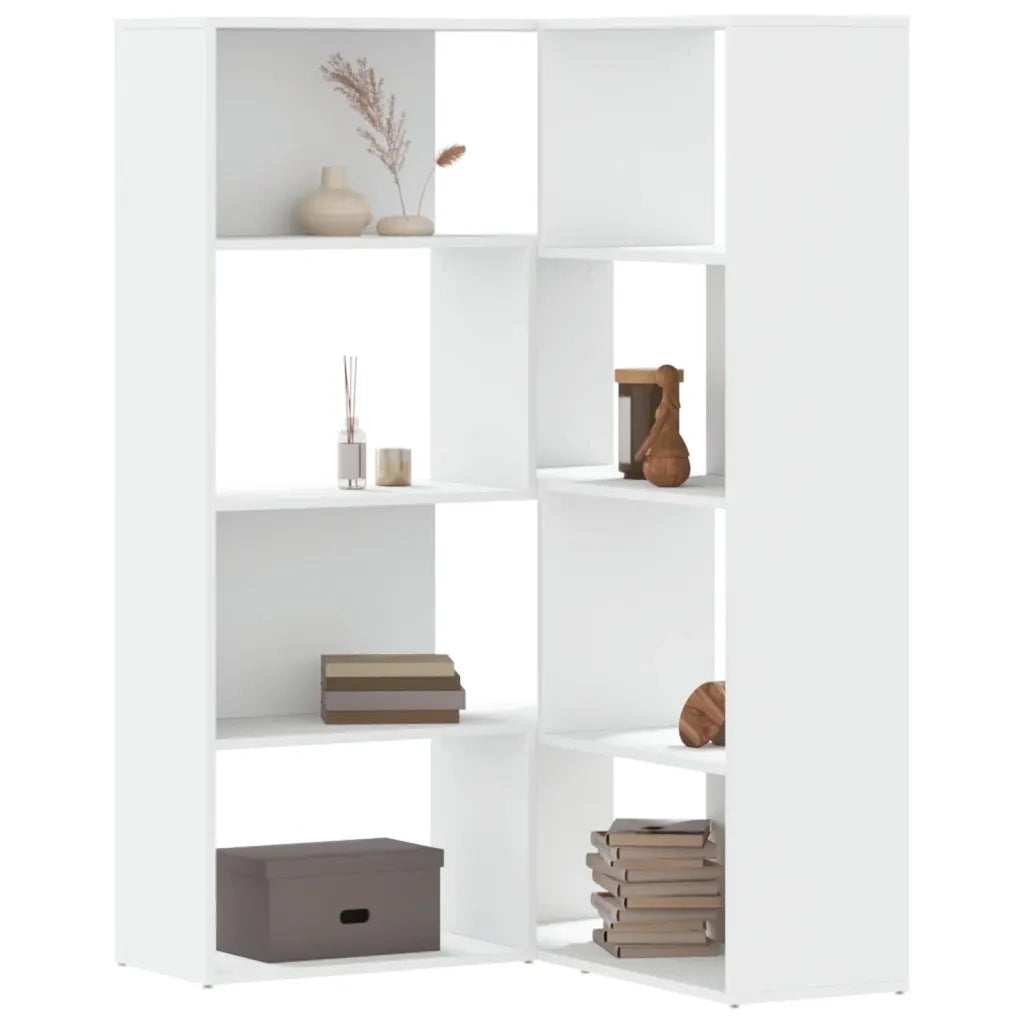 Libreria Angolare 4Ripiani Bianca 85x85x140cm Legno Multistrato 3307810