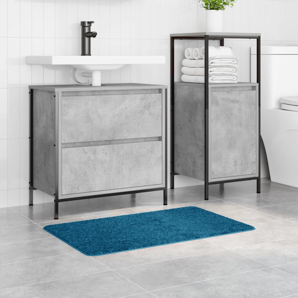 Tappetino da bagno rettangolare blu 50x80 cm in polipropilene antiscivolo