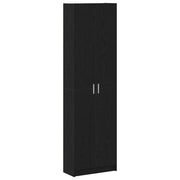 Mobile contenitore moderno 55 x 25 x 189 cm con 5 ripiani design elegante legno di truciolato color rovere nero 02_0055916