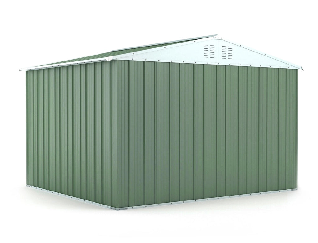 Casetta Box da Giardino in Lamiera di Acciaio Porta Utensili 327x269x217 cm Enaudi Verde
