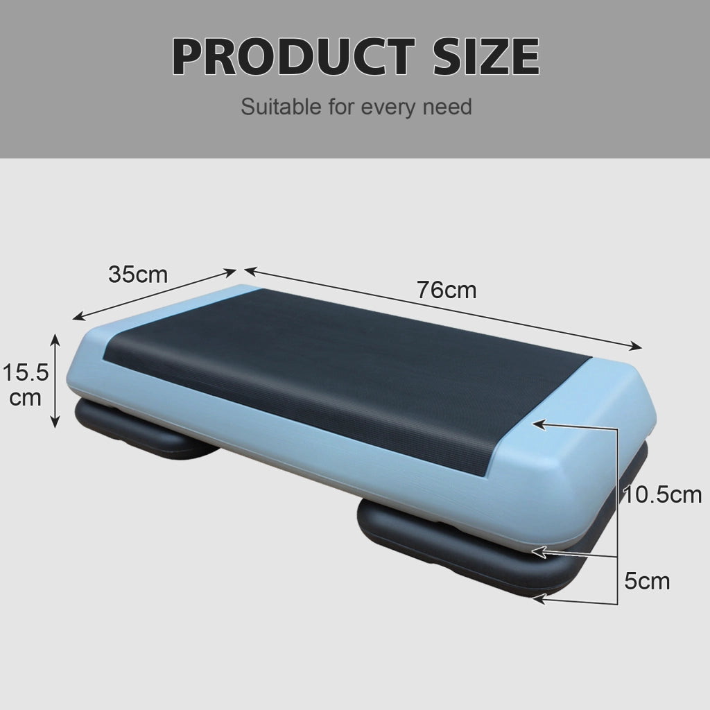 Stepper aerobico regolabile ¨C Minimal ¨C 76cm, 2 alzate, grigio nero