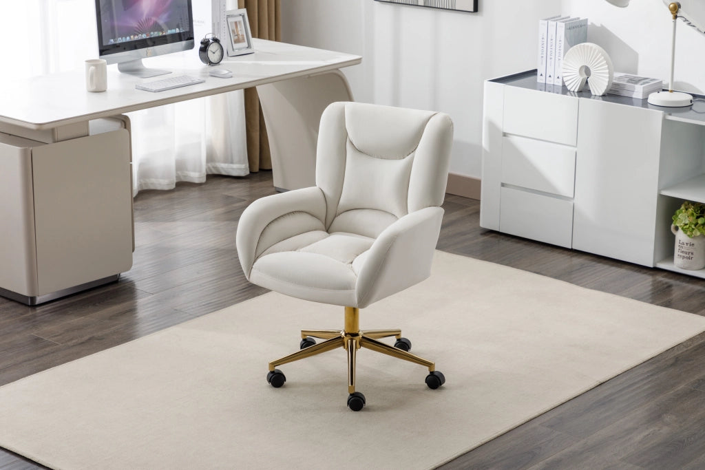 SEDIA Girevole Regolabile 64x62x92.5 cm Velluto Avorio