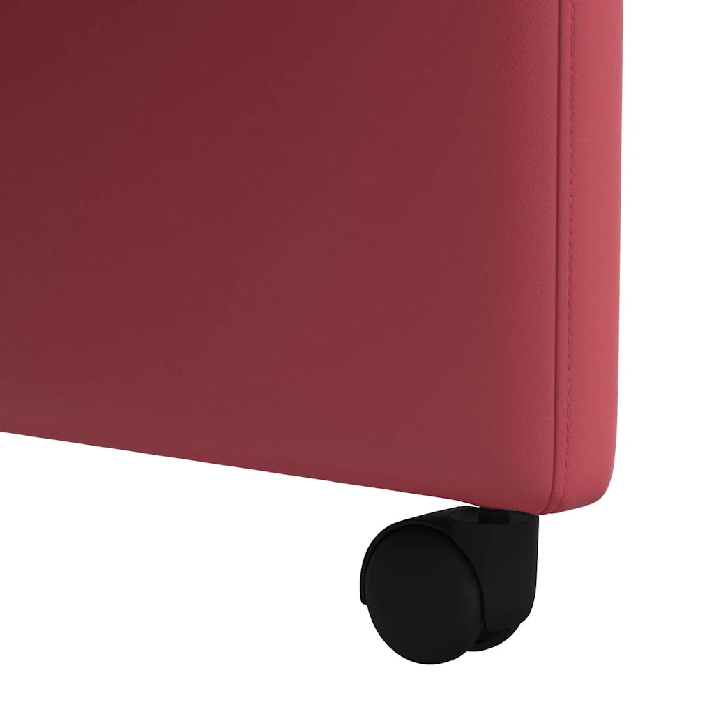Sedie da Pranzo con Ruote 2 pcs Rosso vino 58 x 65 x 98 cm 42017887