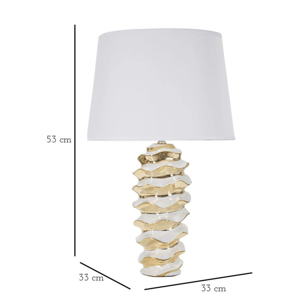 Lampada da Tavolo VKH110, Bianco, Ceramica, 33x33x53 cm