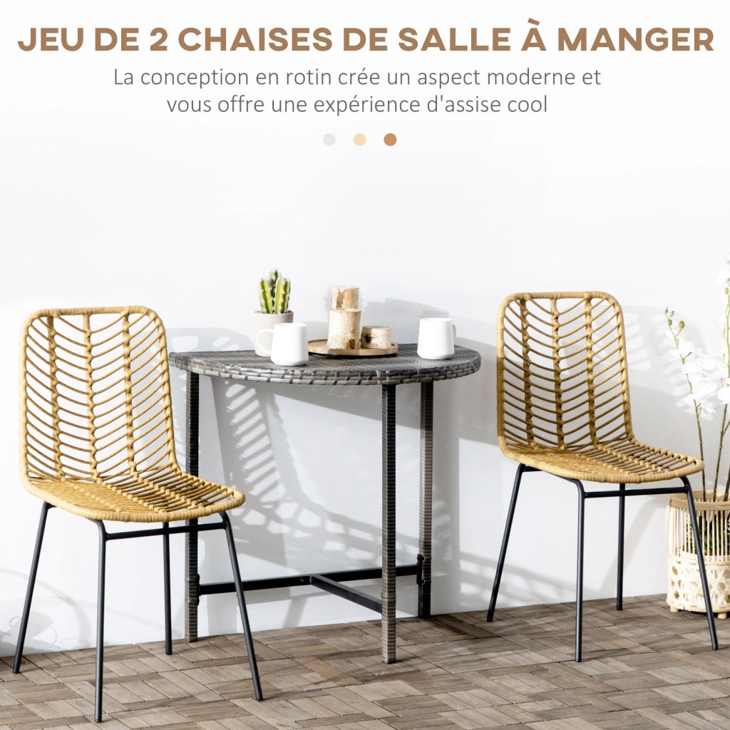 Sedia da pranzo design ¨C zephmum ¨C giallo, metallo e rattan 44x58x85