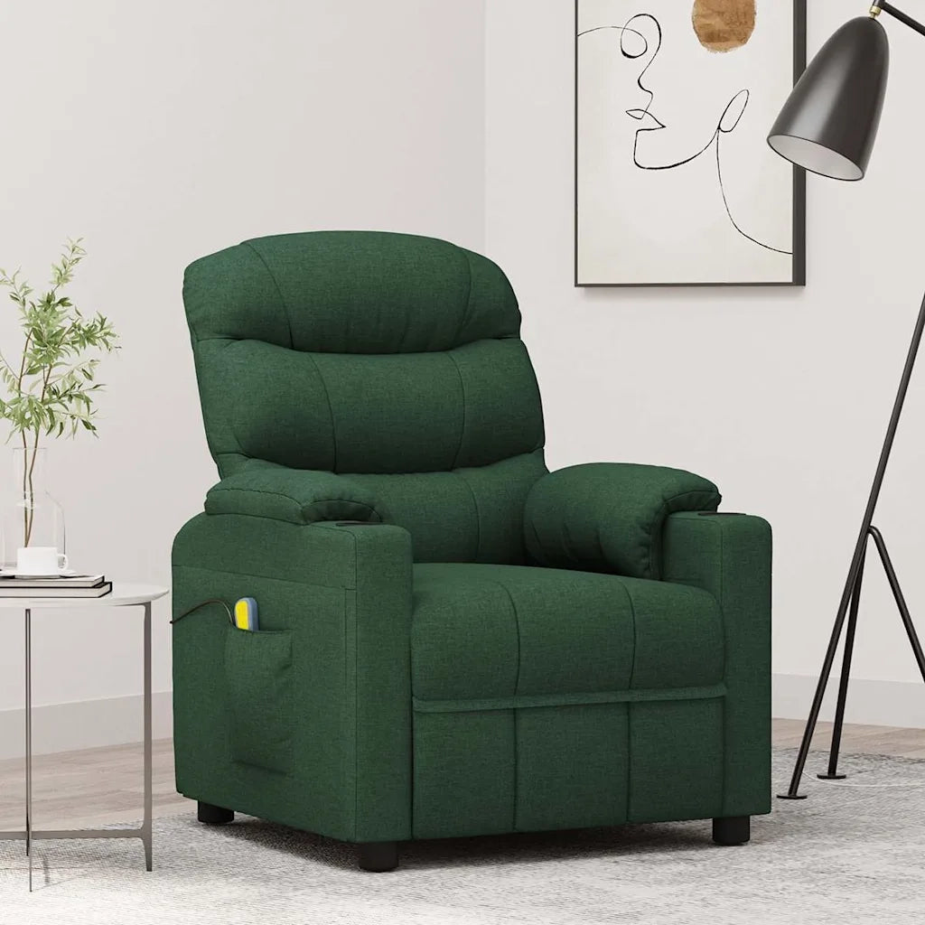 Divano Sedia-Poltrona Massaggiante Verde Scuro in Tessuto 790105