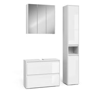 Vicco Set di mobili da bagno Bianco/bianco lucido 3 parti